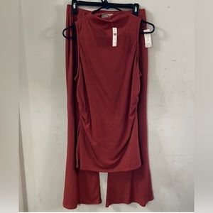 Anthropologie x en Elle lounge set - size S - red ribbed - nwt
